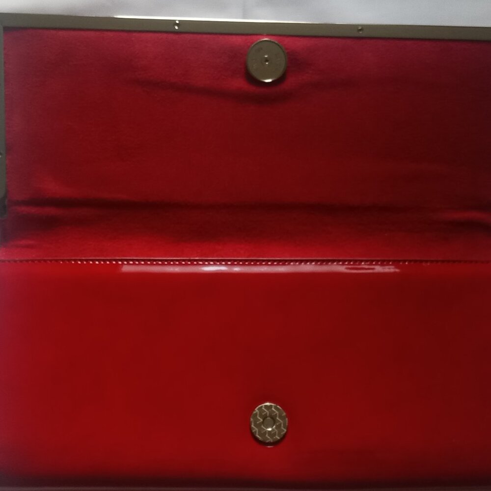 Aldo Clutch Bag Purse for Women Shining Red Magentic Closure Hand Bag 11" x 5"